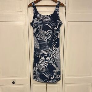 Columbia Navy and White Floral Sleeveless Dress